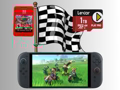 Comparaison des capacités de stockage de Mario Kart World Switch 2 (Source : Nintendo of America, Lexar avec modifications)
