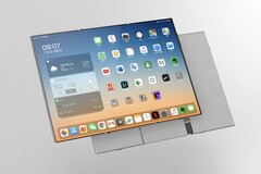 Rendu d'un téléphone Oppo à triple pliage. (Source de l'image : Zhou Yibao)