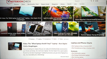 Les sites web sont lisibles. (Source de l'image : Notebookcheck)