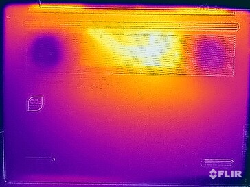 Température de surface pendant l'essai sous contrainte (en bas)