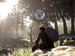 Bannière de Crimson Desert montrant Kliff assis près d'un ruisseau