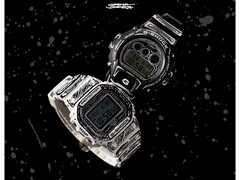 Casio et Joshua Vides transforment les montres G-Shock en bandes dessinées. Sur la photo : DW-5600JV-7 (à droite) et DW-6900JV-1 (à gauche)