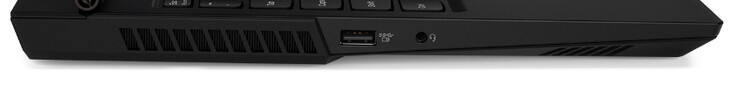 Côté gauche : USB A 3.2 Gen 1, prise jack.