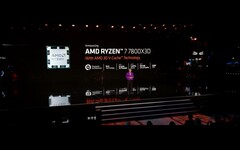 AMD a dévoilé trois nouveaux processeurs avec 3D V-cache au CES 2023 (image via AMD)