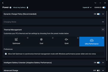 Paramètres du profil d'alimentation Dell Optimizer