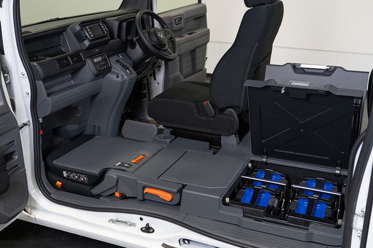 Les images de prévisualisation du concept Honda MEV-Van indiquent une capacité de batterie plutôt faible. (Source de l'image : Honda via Carscoops)