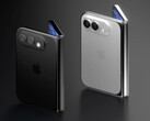 Une image conceptuelle de l'iPhone Fold en deux couleurs.