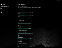 Paramètres SPC (Mode Jeu)