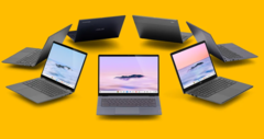 Les Chromebooks fabriqués dans le cadre de la nouvelle initiative Chromebook Plus de Google ont des caractéristiques plus robustes que celles habituellement observées dans le monde ChromeOS. (Image : Google Chrome, logos Intel, AMD et Ryzen, avec modifications)