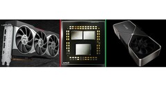 Le Ryzen 9 5950X a été repéré en train d'assister le RX 6800 XT et le RTX 3090. (Source de l'image : AMD/Nvidia - édité)