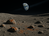 La rouille se forme sur la Lune, causée par des particules d'oxygène provenant de l'atmosphère terrestre qui atteignent sa surface par le biais de ce que l'on appelle le vent de la Terre. (Source de l'image : OpenAI)