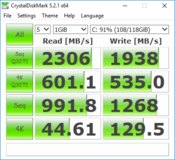 HP Pavilion Gaming 15t - CrystalDiskMark 5.2.1 (SSD).