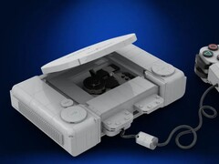 Une capture d'écran de la console Sony PlayStation 1 de Lego Ideas avec sa manette