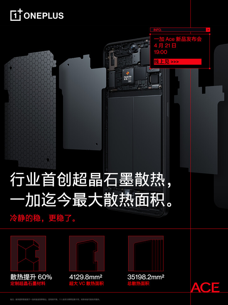 OnePlus fait la promotion de l'Ace de l'intérieur. (Source : OnePlus via Weibo)