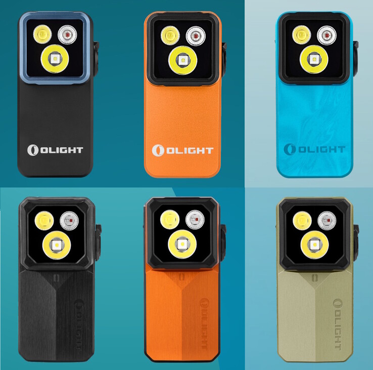 L'Olight Oclip 2 Pro (en haut) est disponible en noir, orange ou bleu marée, tandis que l'Oclip 2 Ultra (en bas) est disponible en noir onyx, orange ambré ou vert olive.