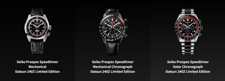 Les montres Seiko Prospex Speedtimer Datsun 240X Limited Edition. (Source de l'image : Seiko)