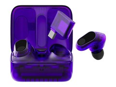 Les écouteurs Glass Purple Sony Inzone Buds ont un design translucide.