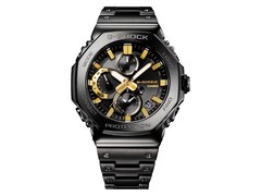 La Casio G-SHOCK GMC-B2100ZE-1A avec ses accents noirs et dorés. (Source de l'image : Casio)