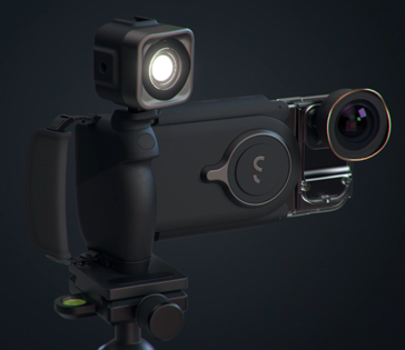 La Shiftcam ProGrip avec tous les accessoires optionnels. (Source : Shiftcam)