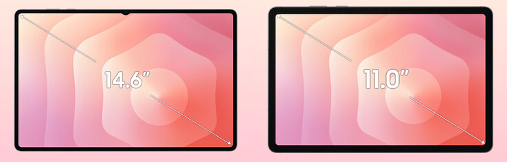 La Galaxy Tab S11 est dépourvue de bords fins et d'une encoche. Tab S11 Ultra et Tab S11 de gauche à droite. (Source de l'image : via Evan Blass)