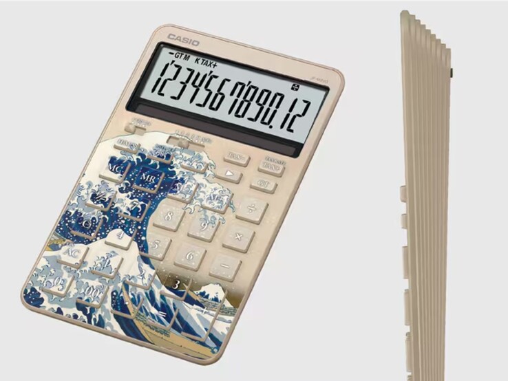 La calculatrice JF-M200-TJ-KHK de Casio, inspirée par Hokusai. (Source de l'image : Casio)