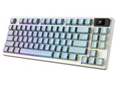 MSI Forge GK600 TKL Wireless Topo Blue edition avec des contours topographiques superposés sur des touches PBT bleues. (Source de l'image : MSI)