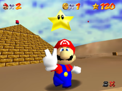 Une capture d'écran du portage Dreamcast de Super Mario 64 (source : Video Game Esoterica)