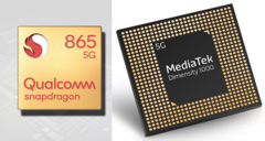 Qualcomm Snapdragon 865 contre MediaTek Dimensity 1000. (Source de l'image : Gizguide/AnandTech - édité)