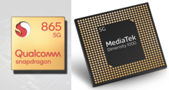 Qualcomm Snapdragon 865 contre MediaTek Dimensity 1000. (Source de l&#039;image : Gizguide/AnandTech - édité)