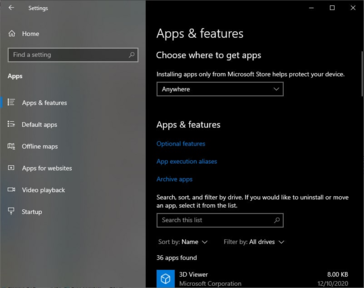 Archivez les applications dans les Paramètres. (Source de l'image : Albacore sur Twitter)