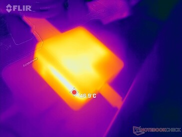 L'adaptateur secteur peut atteindre 47 C en cas d'utilisation de charges lourdes pendant de longues périodes