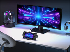 Le GPD Win 5 dans sa station d'accueil officielle, vendue séparément par GPD au prix de 93 $ (Image source : GPD)