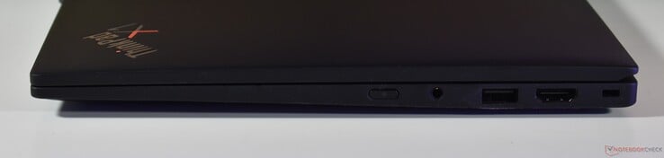 à droite : Audio 3,5 mm, Audio 3,5 mm, USB-A 3.2 Gen 1, HDMI, Verrouillage Kensington