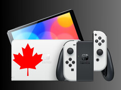 Nintendo Switch OLED avec feuille d'érable canadienne (Source de l'image : Nintendo of Canada avec modifications)