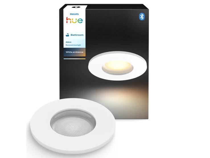 L'éclairage encastré Philips Hue Adore Bathroom en blanc (Source : Philips)