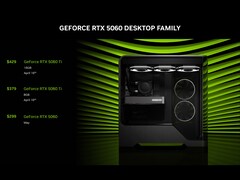 Prix officiels et date de sortie des variantes RTX 5060 Ti 16GB et 8GB. (Source de l'image : Nvidia)