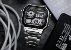 La Casio AE-1200WHD-1AV, qui ne coûte que 13 dollars de plus que la montre de base AE-1200WH-1A en raison de ses éléments métalliques. (Source de l'image : MTR Watches)