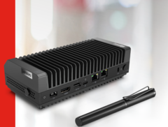 Le mini PC ThinkEdge SE30 de Lenovo est idéal pour les kiosques et les distributeurs automatiques de billets pour la vente au détail intelligente ou la surveillance des dispositifs médicaux dans le domaine des soins de santé. (Source de l&#039;image : Lenovo)