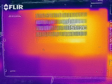 Lenovo ThinkPad X380 Yoga - Relevé thermique en cas de sollicitations - au-dessous.