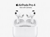 Rendu généré par IA des AirPods Pro 4 équipés de caméras.