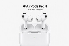 Rendu généré par IA des AirPods Pro 4 équipés de caméras.