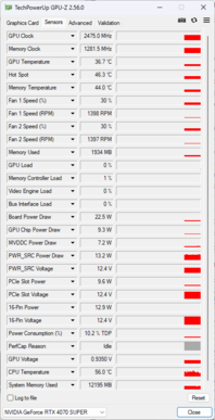 GPU-Z : Nvidia GeForce RTX 4070 Super FE
