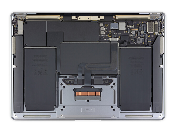 Seule la batterie peut être remplacée dans le MacBook Air par un processeur M1 (image : iFixit)