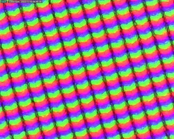 Sous-pixels granuleux en raison de la superposition matte