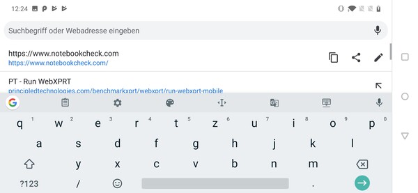 OnePlus 7 Pro - Clavier en mode paysage.