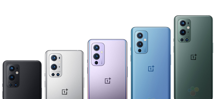 La série OnePlus 9 sera lancée en cinq couleurs. (Image source : WinFuture)