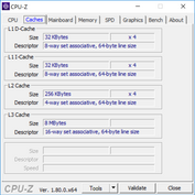 Spectre x360 13t - CPU-Z : caches.