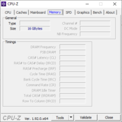 HP Envy 17t - CPU-Z : mémoire vive.
