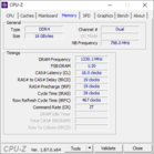 Schenker XMG Fusion 15 - Informations système : CPU-Z : mémoire vive.