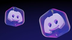 Icônes de cubes translucides en 3D arborant le logo Discord Clyde